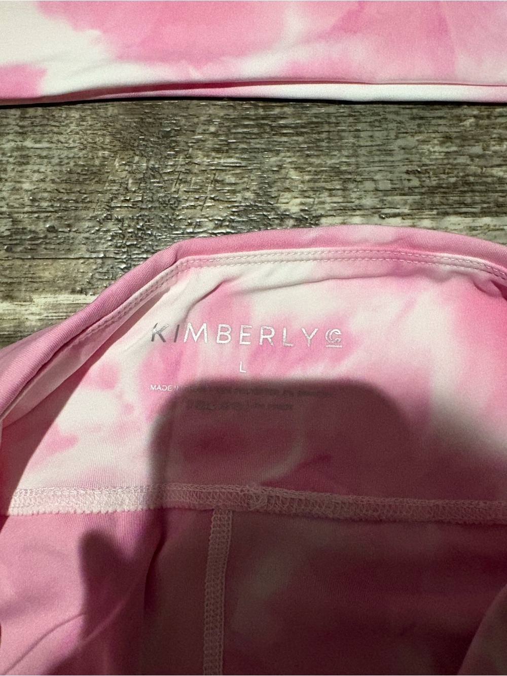Kimberly C Pink & White Tie Dye Activewear Set NWT - Picture 4 of 6